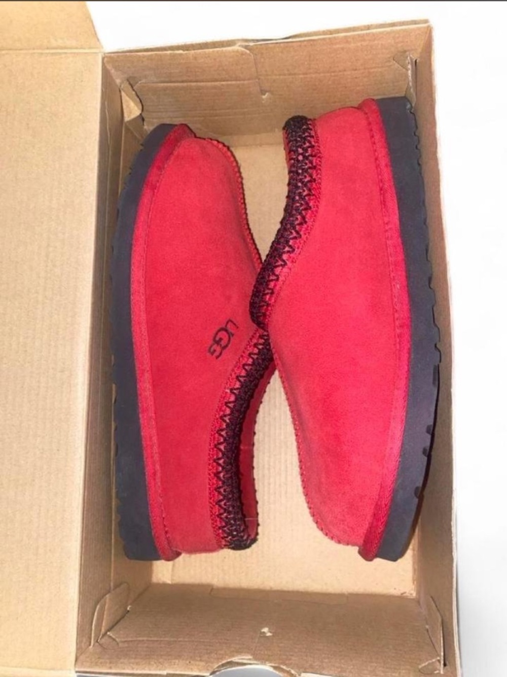 UGG Men’s Red Suede Slip-On Moccasin